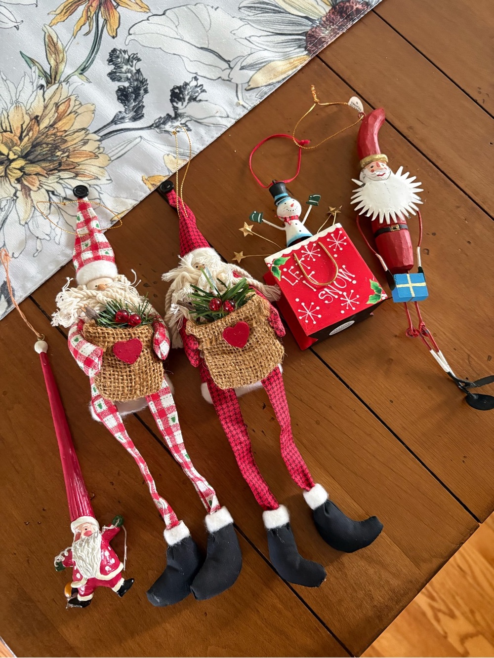 Festive Red Vintage Santa Holiday Ornaments Bundle- Set of Assorted Designs